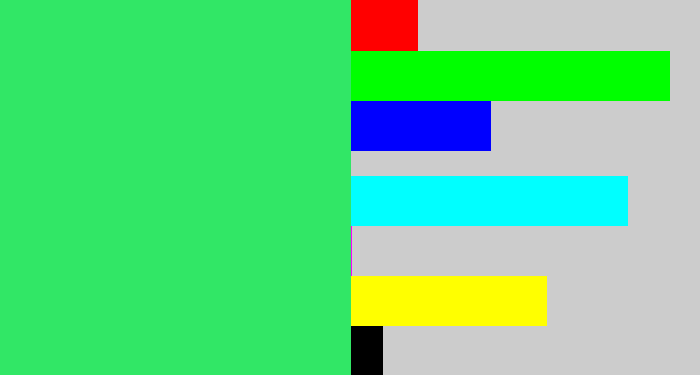 Hex color #31e766 - weird green