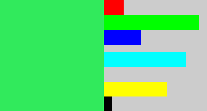 Hex color #31ea5c - bright light green