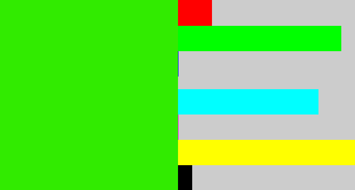 Hex color #31eb00 - vivid green
