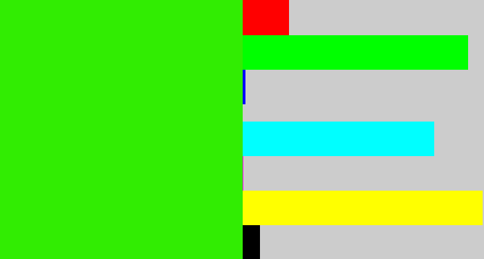 Hex color #31ed02 - vivid green