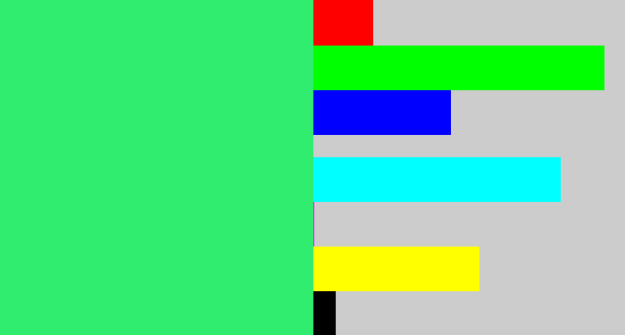 Hex color #31ed6f - weird green