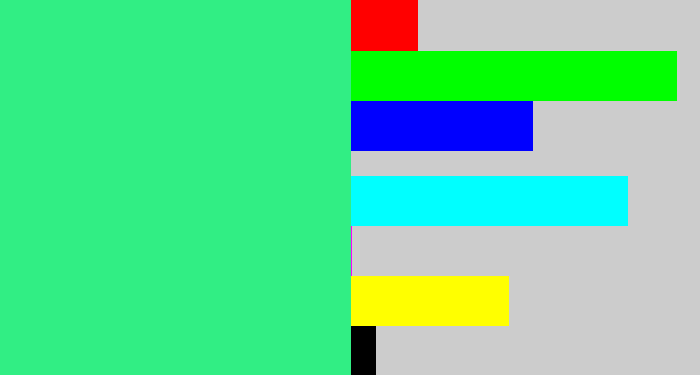 Hex color #31ee84 - weird green