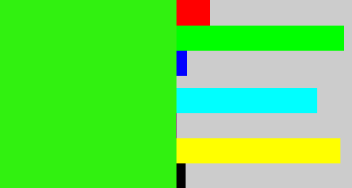 Hex color #31f110 - vivid green