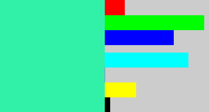 Hex color #31f1a9 - greenish cyan