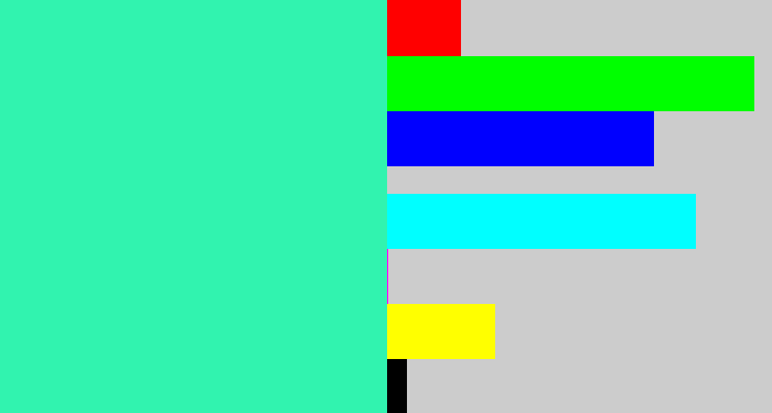 Hex color #31f3af - greenish cyan