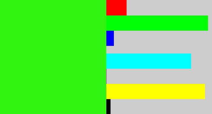 Hex color #31f511 - vivid green