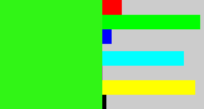 Hex color #31f516 - vivid green
