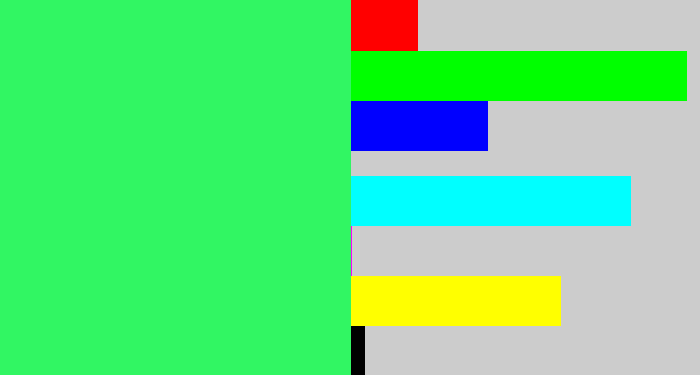 Hex color #31f663 - bright light green