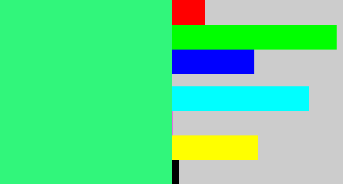 Hex color #31f67b - weird green