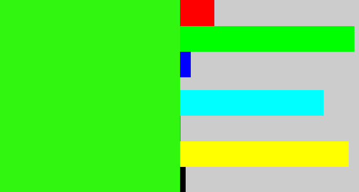 Hex color #31f710 - vivid green