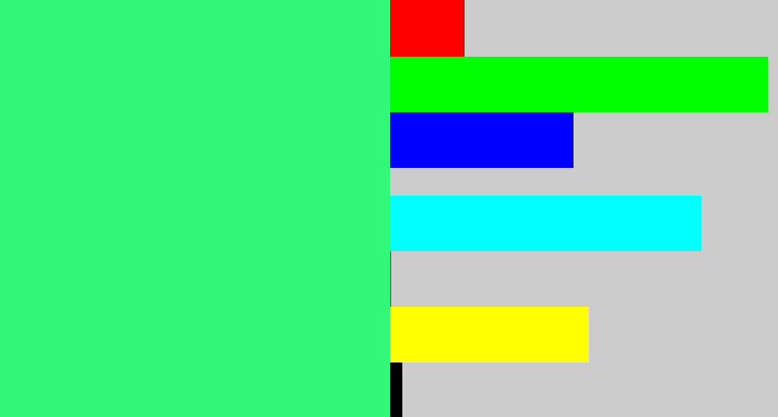 Hex color #31f879 - spearmint