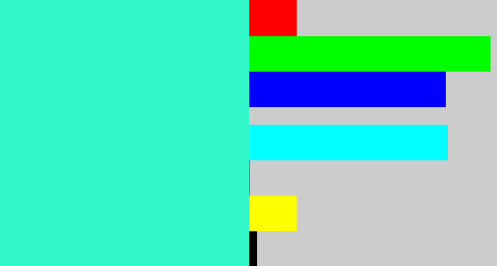 Hex color #31f8c9 - greenish cyan