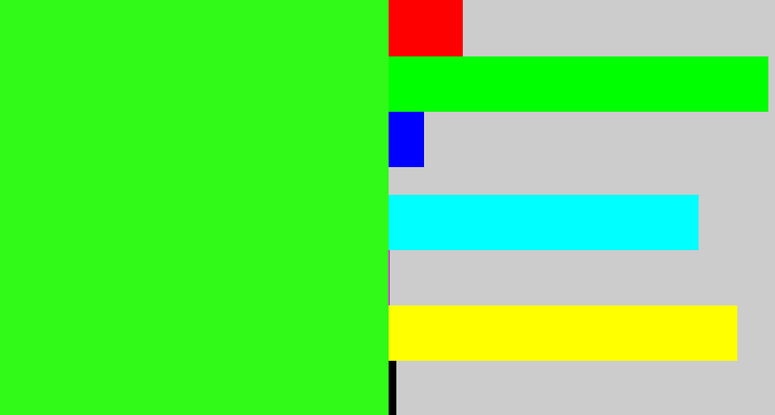 Hex color #31f918 - radioactive green