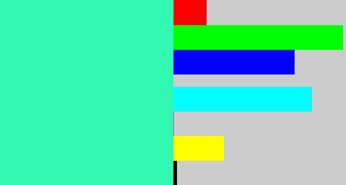 Hex color #31f9b2 - greenish cyan
