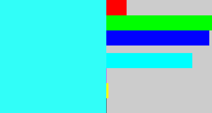 Hex color #31fef8 - bright light blue