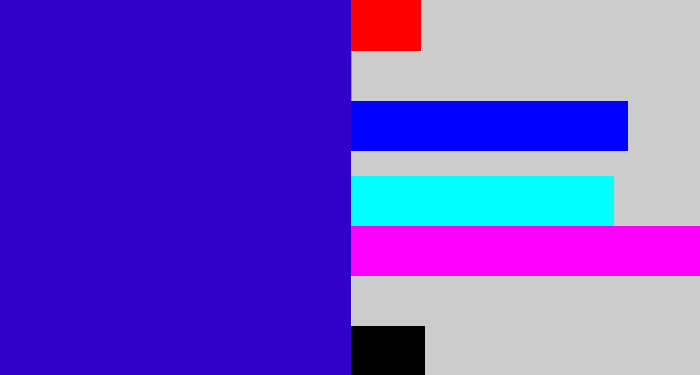 Hex color #3201c9 - ultramarine