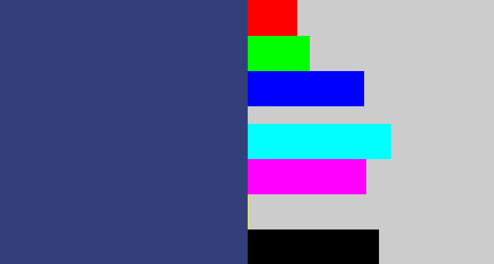 Hex color #323f78 - dark slate blue