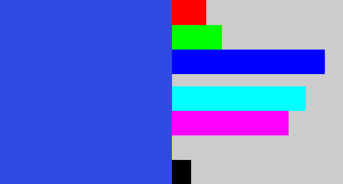 Hex color #324ae4 - azul