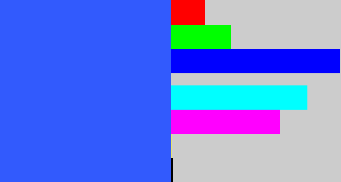 Hex color #325afd - azul