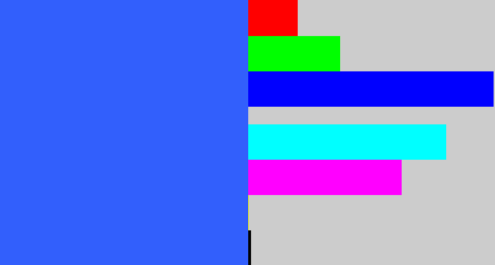 Hex color #325ffc - azul