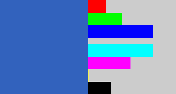 Hex color #3262bd - medium blue