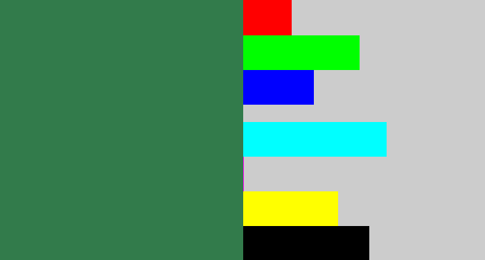 Hex color #327b4b - darkish green