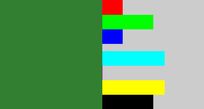 Hex color #327f32 - darkish green