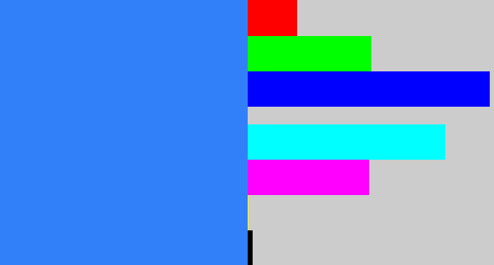 Hex color #3280f9 - dodger blue