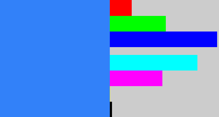 Hex color #3281f9 - dodger blue