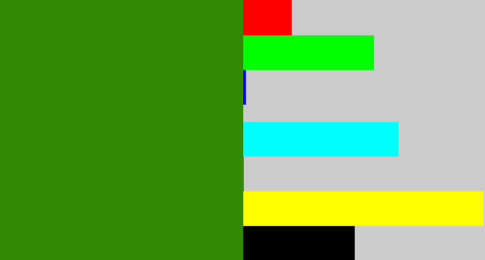 Hex color #328a02 - dark grass green