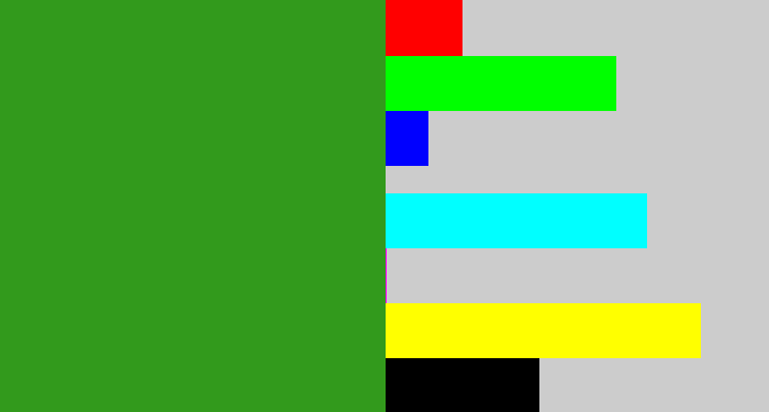 Hex color #329a1c - grass green