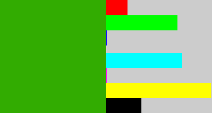 Hex color #32ac01 - grassy green