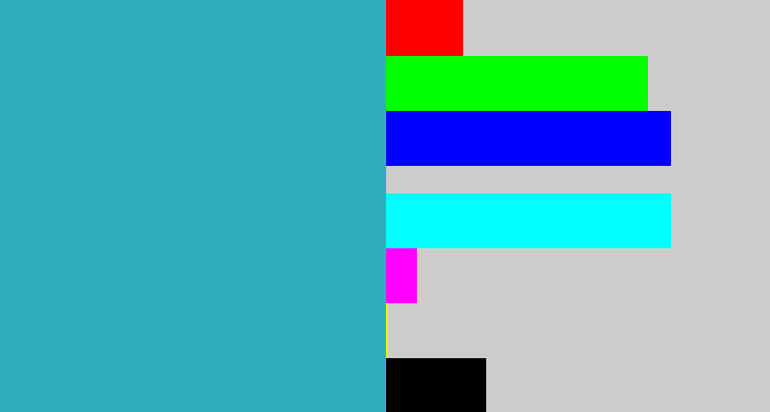 Hex color #32adbd - tealish