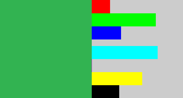 Hex color #32b351 - medium green