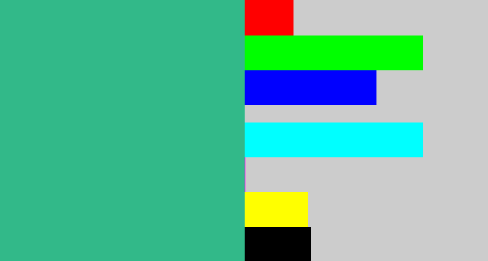Hex color #32b989 - greenish teal