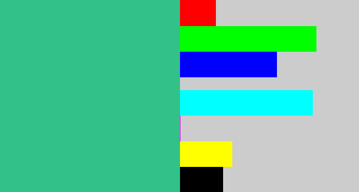 Hex color #32c189 - greenish teal