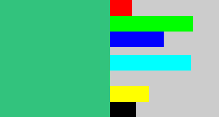 Hex color #32c37d - greenish teal