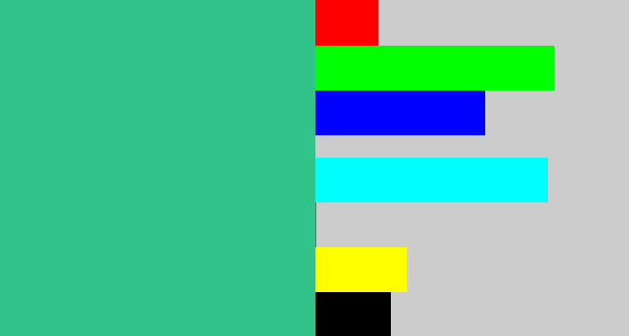 Hex color #32c38a - greenish teal