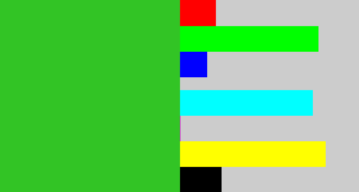 Hex color #32c425 - green