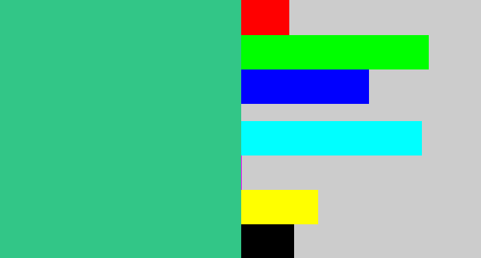 Hex color #32c687 - greenish teal