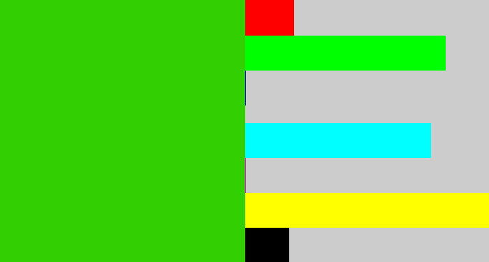 Hex color #32d000 - vivid green