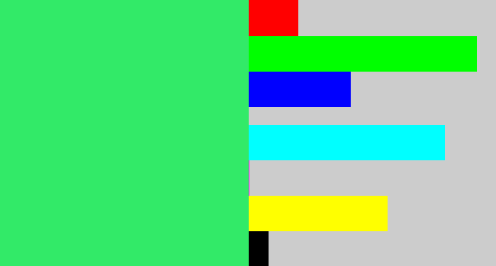 Hex color #32ea68 - weird green