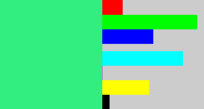 Hex color #32ed7f - weird green