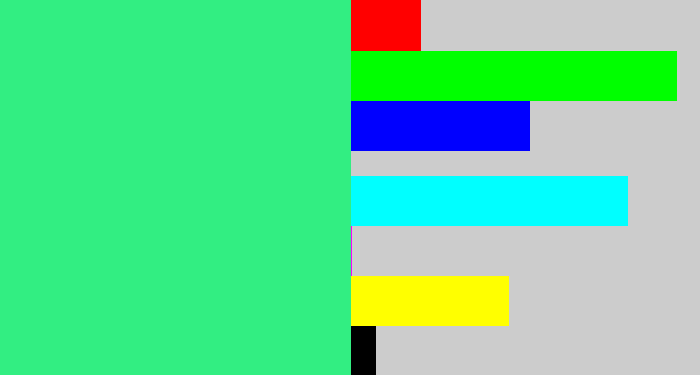 Hex color #32ee82 - weird green