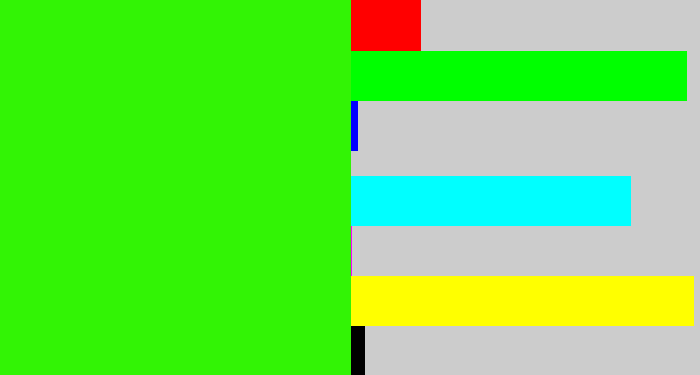Hex color #32f405 - vivid green