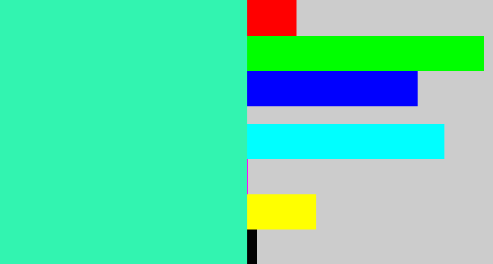 Hex color #32f4b0 - greenish cyan