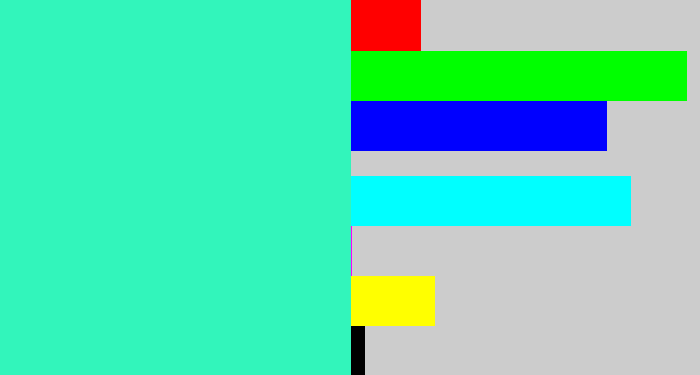 Hex color #32f5bb - greenish cyan
