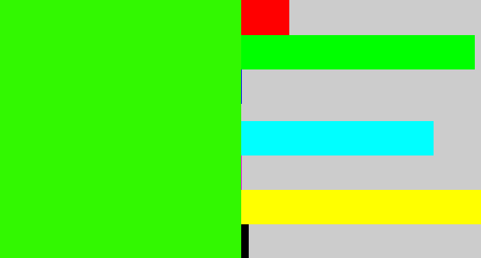 Hex color #32f801 - vivid green