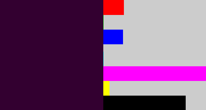 Hex color #330030 - very dark purple