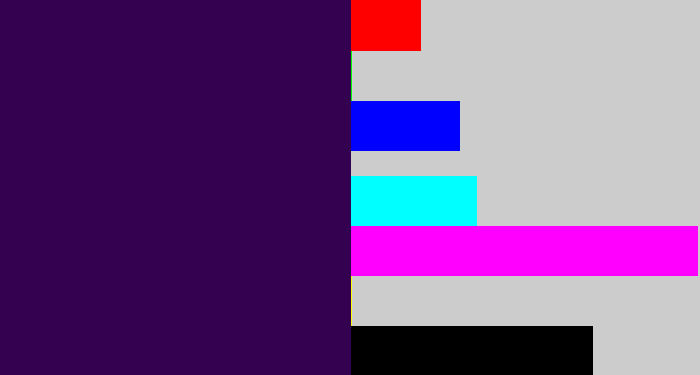 Hex color #330150 - dark violet